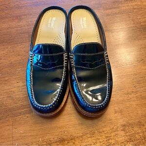 Weejuns G.H Bass Whitney Black Leather Penny Loafer Mules Woman's Size 8.5M